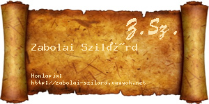 Zabolai Szilárd névjegykártya